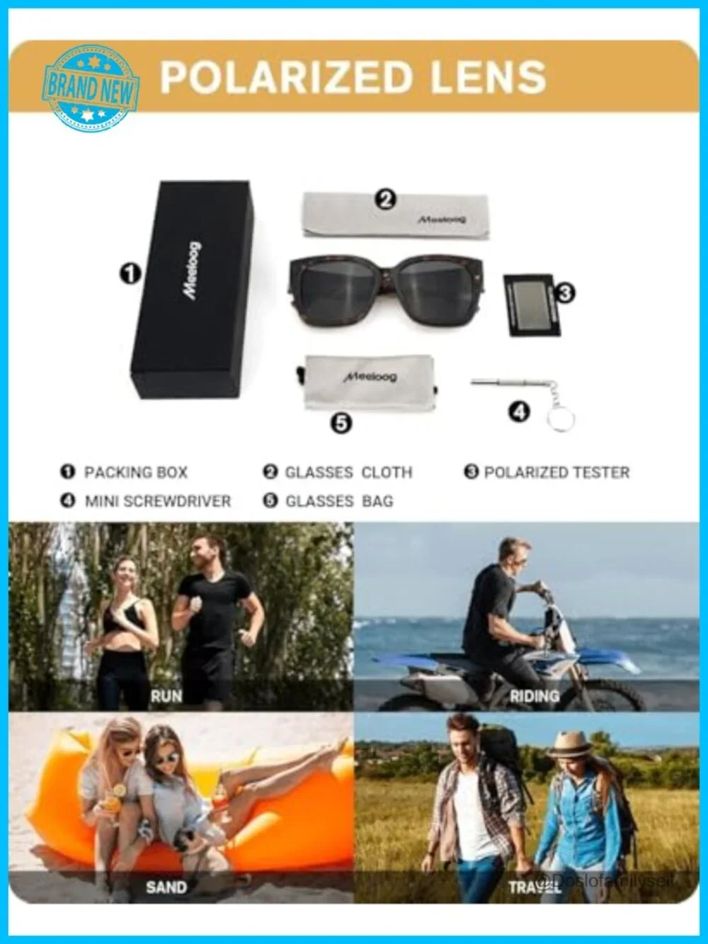 Polarized Fit Over Sunglasses UV Protection Square Wrap Around for Driving
